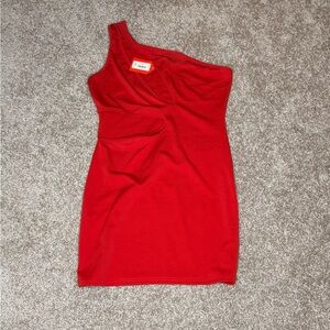 A Girl Thing Red One-Shoulder Mini Dress